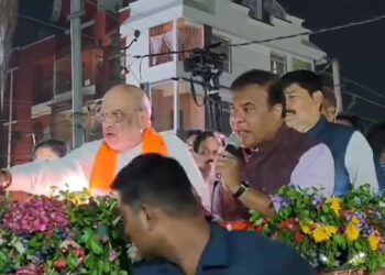Amit Shah road show in Guwahati : বিশাল ৰোড শ্ব’ৰে গুৱাহাটীত নিৰ্বাচনী প্ৰচাৰ অমিত শ্বাহৰ
