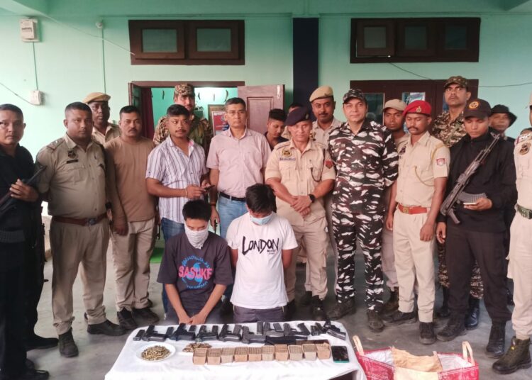 A Major success for Karbi Anglong police : 8 pistols and 501 live bullets seized  on the Assam-Nagaland border