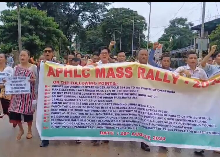 Defiant March in Diphu: APHLC Faces Administrative Roadblocks in Diphu Rally, Demands Autonomous State and Constitutional Amendments