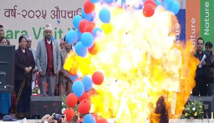 Shocking Balloon Explosion Injures Nepal’s Deputy PM and Pokhara Mayor at Tourism Event